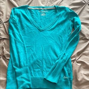 Aeropostale Women's Bright Blue V-Neck Sweater